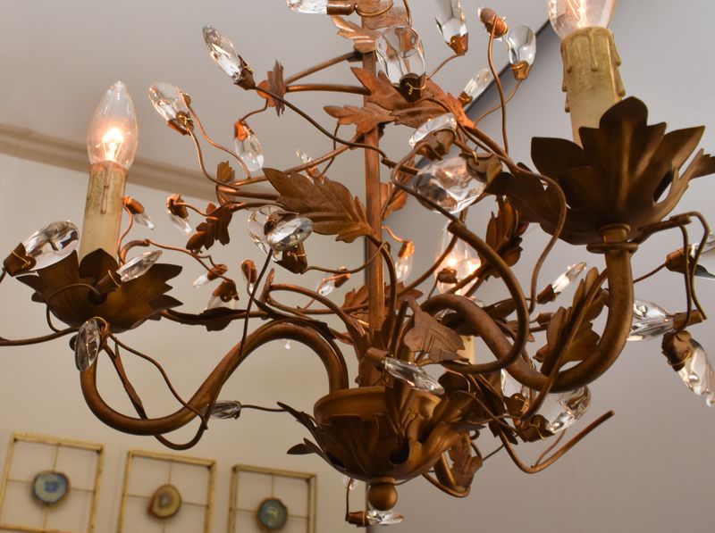 Elegante 18.5' 3 Light Mini-Chandelier Single-Tier Chandelier in Etruscan Gold