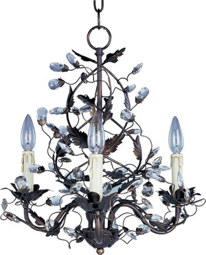 Elegante 18.5' 3 Light Mini-Chandelier in Oil Rubbed Bronze