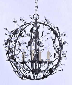 Elegante 18.5' 3 Light Mini-Chandelier Single-Tier Chandelier in Oil Rubbed Bronze