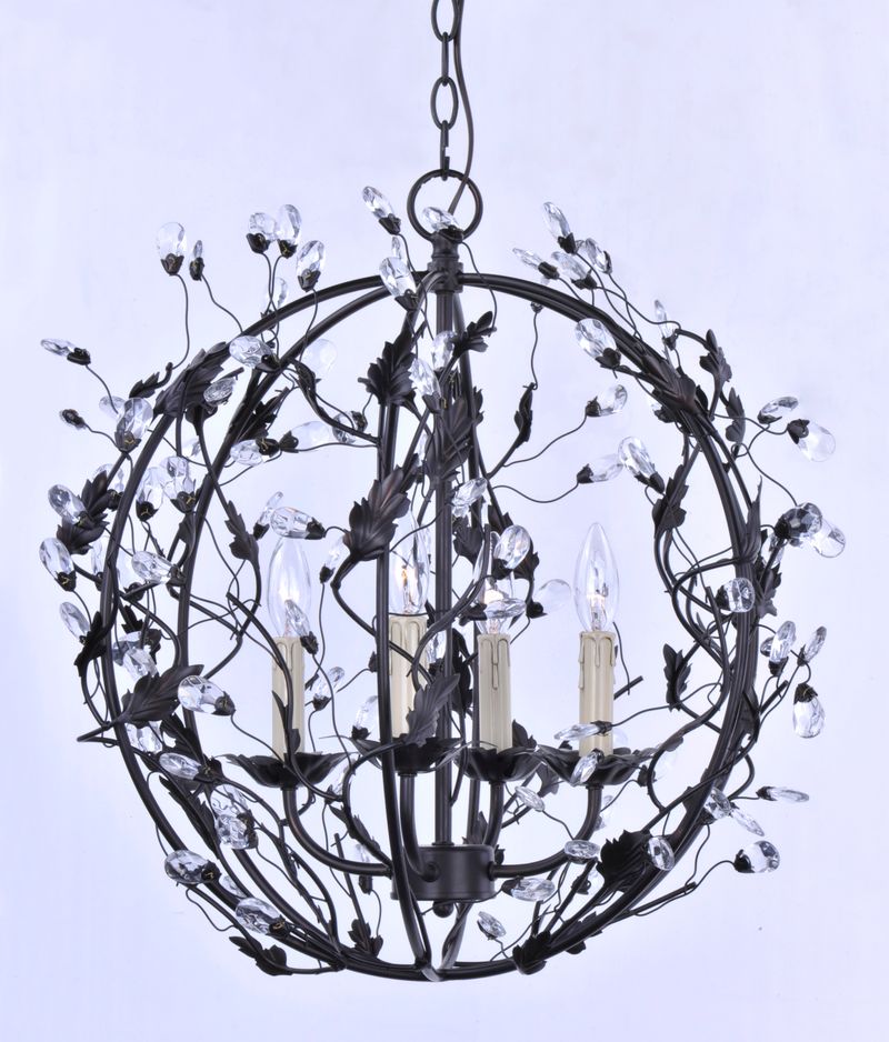 Elegante 18.5' 3 Light Mini-Chandelier Single-Tier Chandelier in Oil Rubbed Bronze