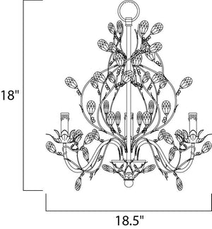 Elegante 18.5' 3 Light Mini-Chandelier Single-Tier Chandelier in Oil Rubbed Bronze