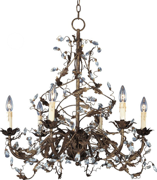 Elegante 26.5" 6 Light Single-Tier Chandelier in Oil Rubbed Bronze