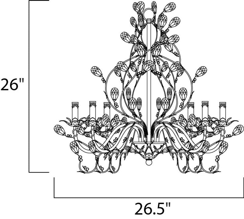 Elegante 26.5' 6 Light Single-Tier Chandelier in Oil Rubbed Bronze