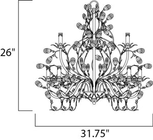 Elegante 29' 9 Light Multi-Tier Chandelier in Etruscan Gold
