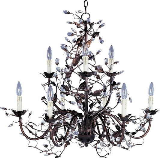 Elegante 29" 9 Light Multi-Tier Chandelier in Oil Rubbed Bronze