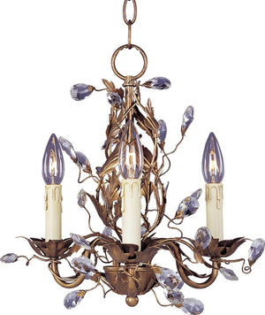 Elegante 14' 3 Light Mini-Chandelier in Etruscan Gold