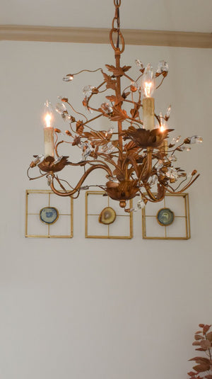 Elegante 14' 3 Light Mini-Chandelier Single-Tier Chandelier in Etruscan Gold