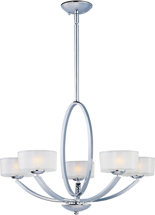 Elle 30" 5 Light Single-Tier Chandelier in Polished Chrome