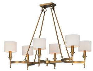 Fairmont 22' 6 Light Single-Tier Chandelier in Natural Aged Brass