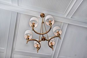 Fairmont 30' 6 Light Single-Tier Chandelier in Natural Aged Brass