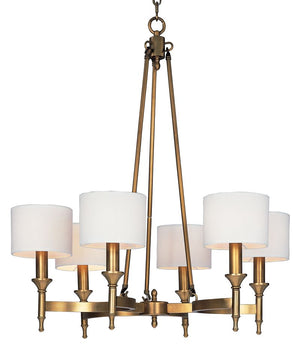 Fairmont 30' 6 Light Single-Tier Chandelier in Natural Aged Brass