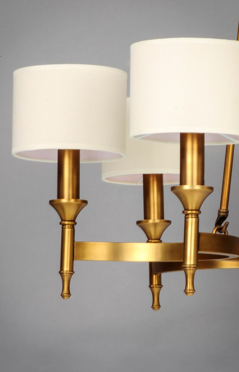 Fairmont 30' 6 Light Single-Tier Chandelier in Natural Aged Brass