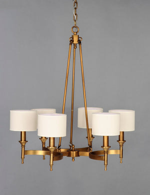 Fairmont 30' 6 Light Single-Tier Chandelier in Natural Aged Brass