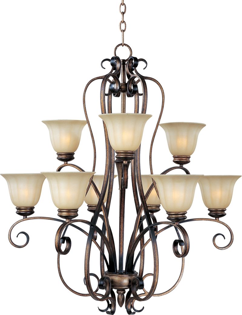 Fremont 34' 9 Light Multi-Tier Chandelier in Platinum Dusk