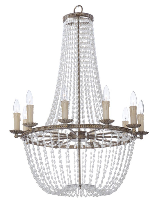 Gisele 25" 10 Light Chandelier in Antique Terra