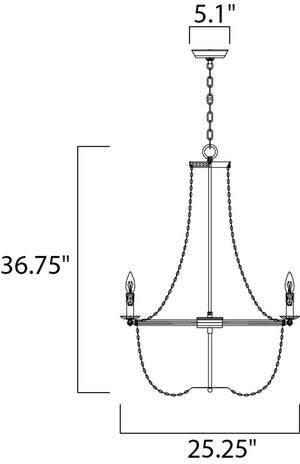 Gisele 25' 10 Light Chandelier in Antique Terra