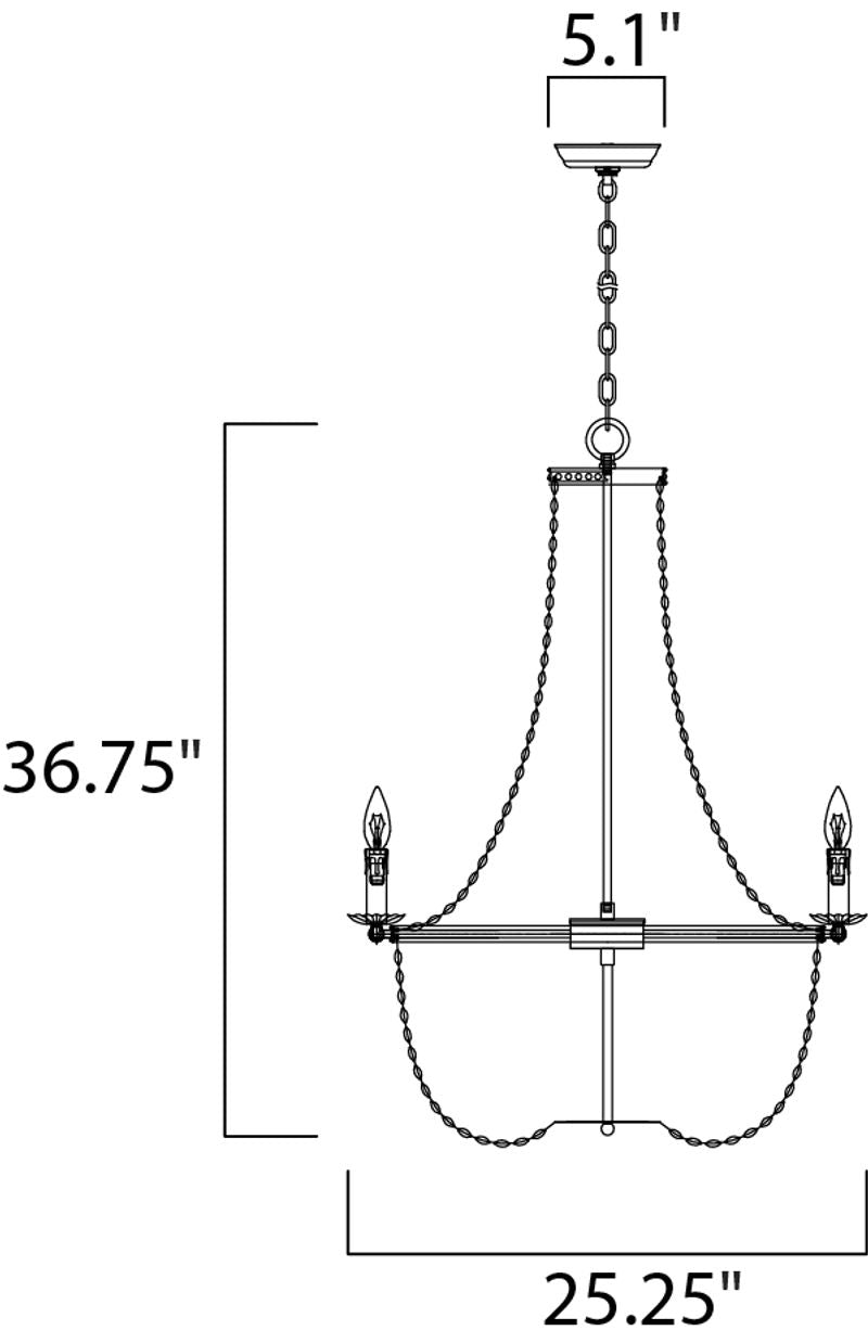 Gisele 25' 10 Light Chandelier in Antique Terra