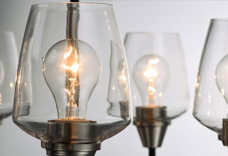 Goblet 23' 5 Light Chandelier in Black and Satin Nickel
