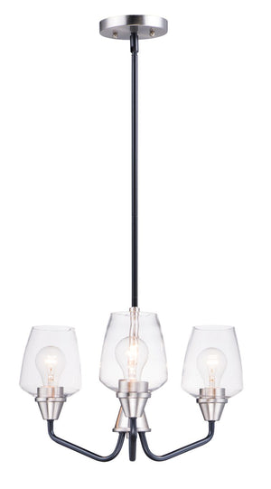 Goblet 19' 3 Light Chandelier in Black and Satin Nickel