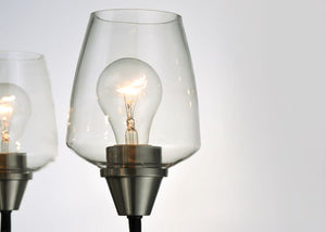 Goblet 19' 3 Light Chandelier in Black and Satin Nickel