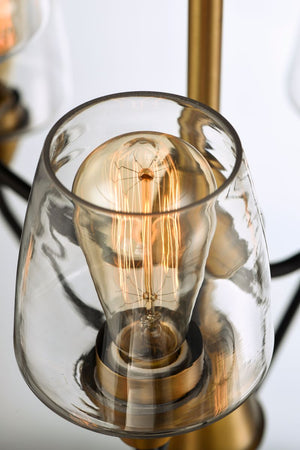 Goblet 27' 9 Light Chandelier in Bronze and Antique Brass