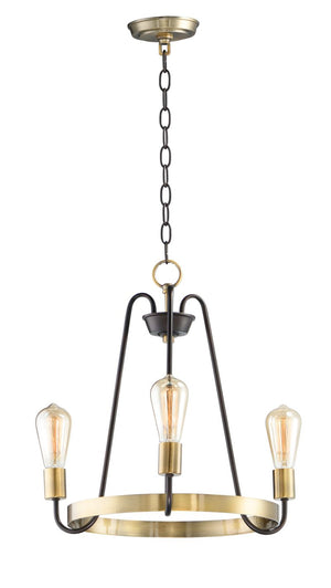 Haven 18.5' 3 Light Chandelier in Oil Rubbed Bronze Antique Brass