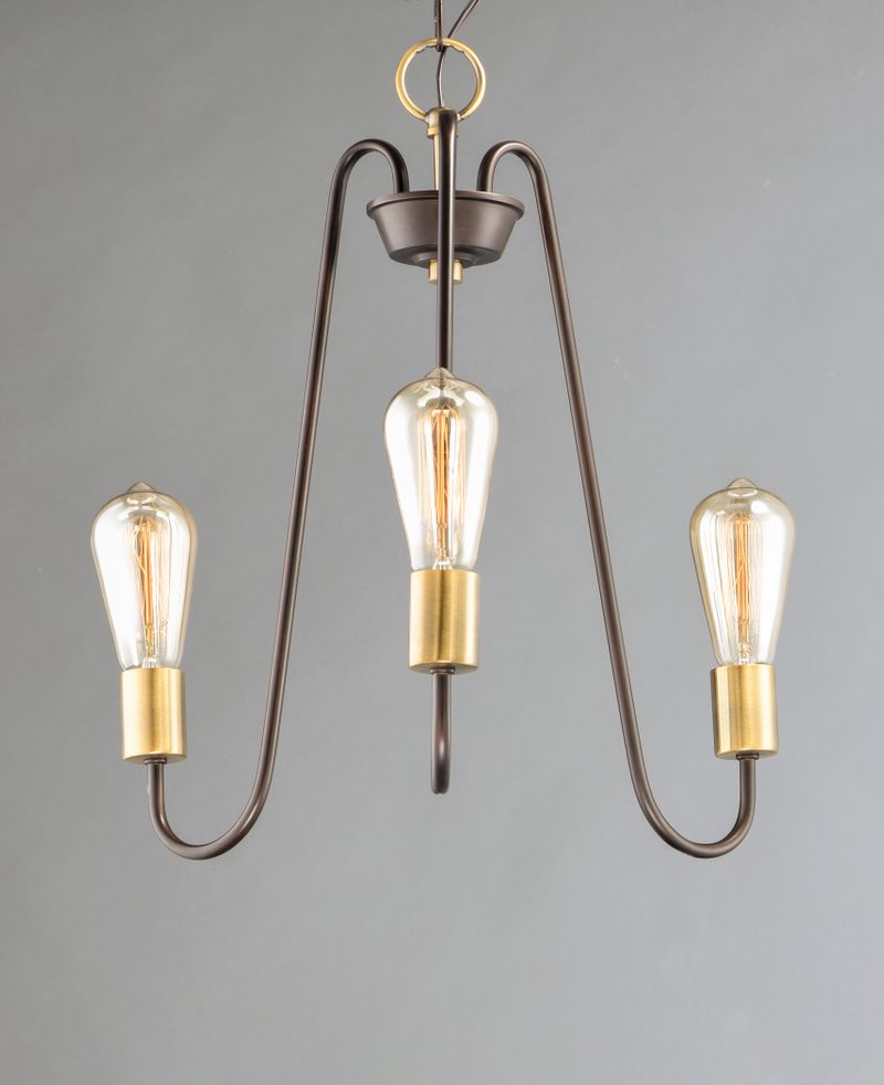 Haven 18.5' 3 Light Chandelier in Oil Rubbed Bronze Antique Brass