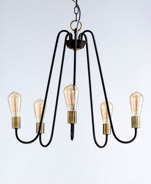 Haven 23.75' 5 Light Chandelier in Oil Rubbed Bronze Antique Brass