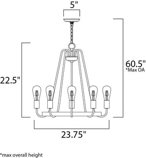 Haven 23.75' 5 Light Chandelier in Oil Rubbed Bronze Antique Brass