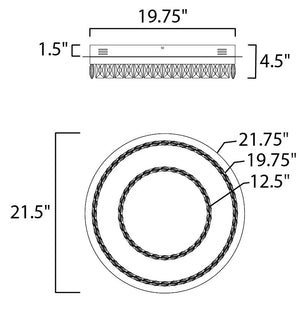 Icycle 21.5' Single Light Flush Mount in Polished Chrome