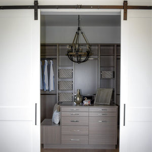 Lodge 24' 6 Light Chandelier in Bronze and Weathered Oak