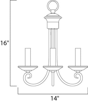 Loft 14' 3 Light Mini-Chandelier Single-Tier Chandelier in Oil Rubbed Bronze