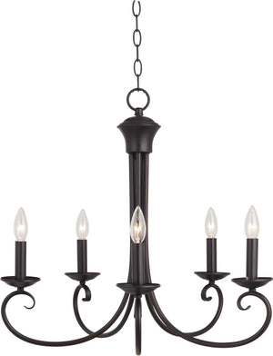 Loft 25' 5 Light Single-Tier Chandelier in Oil Rubbed Bronze