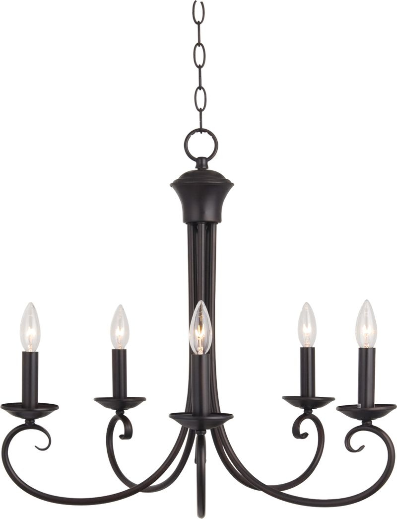 Loft 25' 5 Light Single-Tier Chandelier in Oil Rubbed Bronze