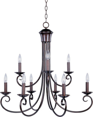 Loft 29.5' 9 Light Multi-Tier Chandelier in Oil Rubbed Bronze