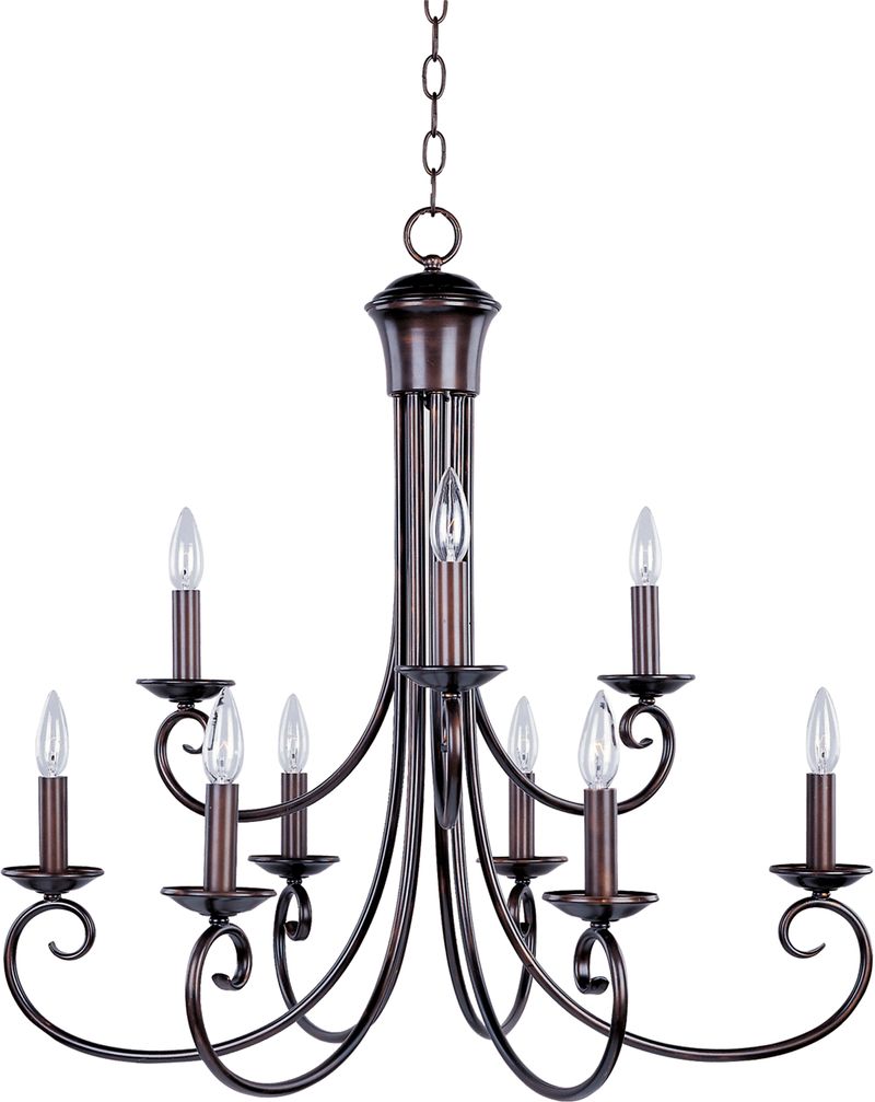 Loft 29.5' 9 Light Multi-Tier Chandelier in Oil Rubbed Bronze