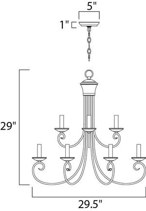 Loft 29.5' 9 Light Multi-Tier Chandelier in Oil Rubbed Bronze