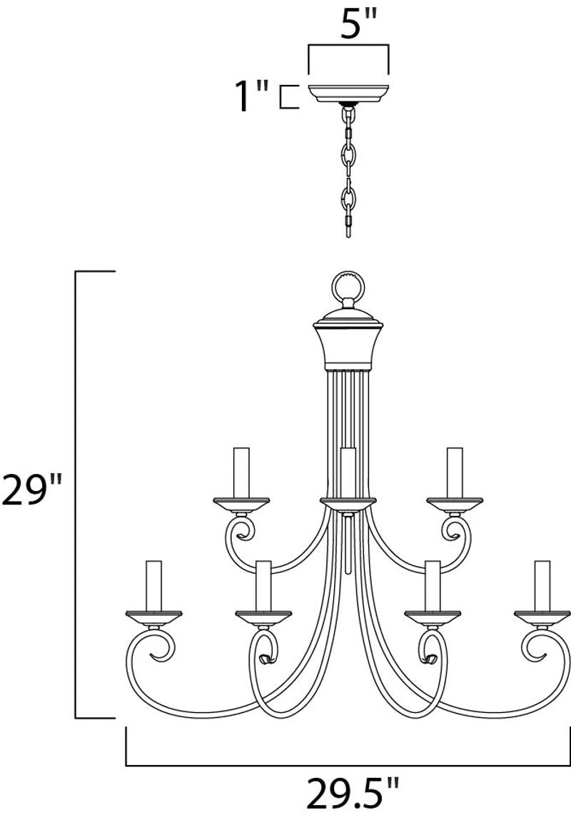 Loft 29.5' 9 Light Multi-Tier Chandelier in Oil Rubbed Bronze