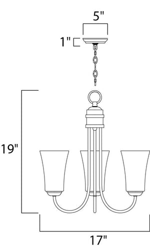 Logan 17' 3 Light Single-Tier Chandelier in Oil Rubbed Bronze