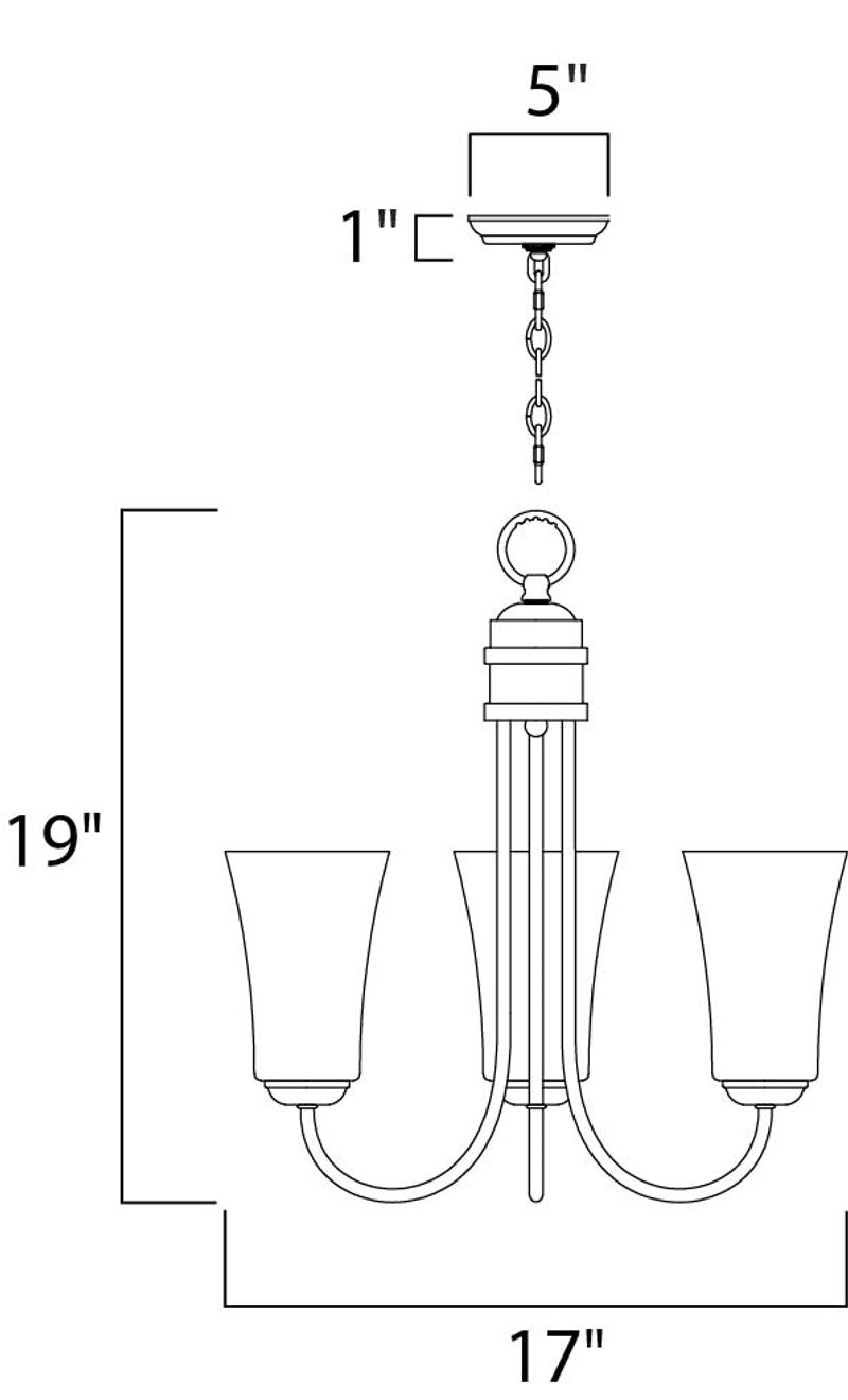Logan 17' 3 Light Single-Tier Chandelier in Oil Rubbed Bronze