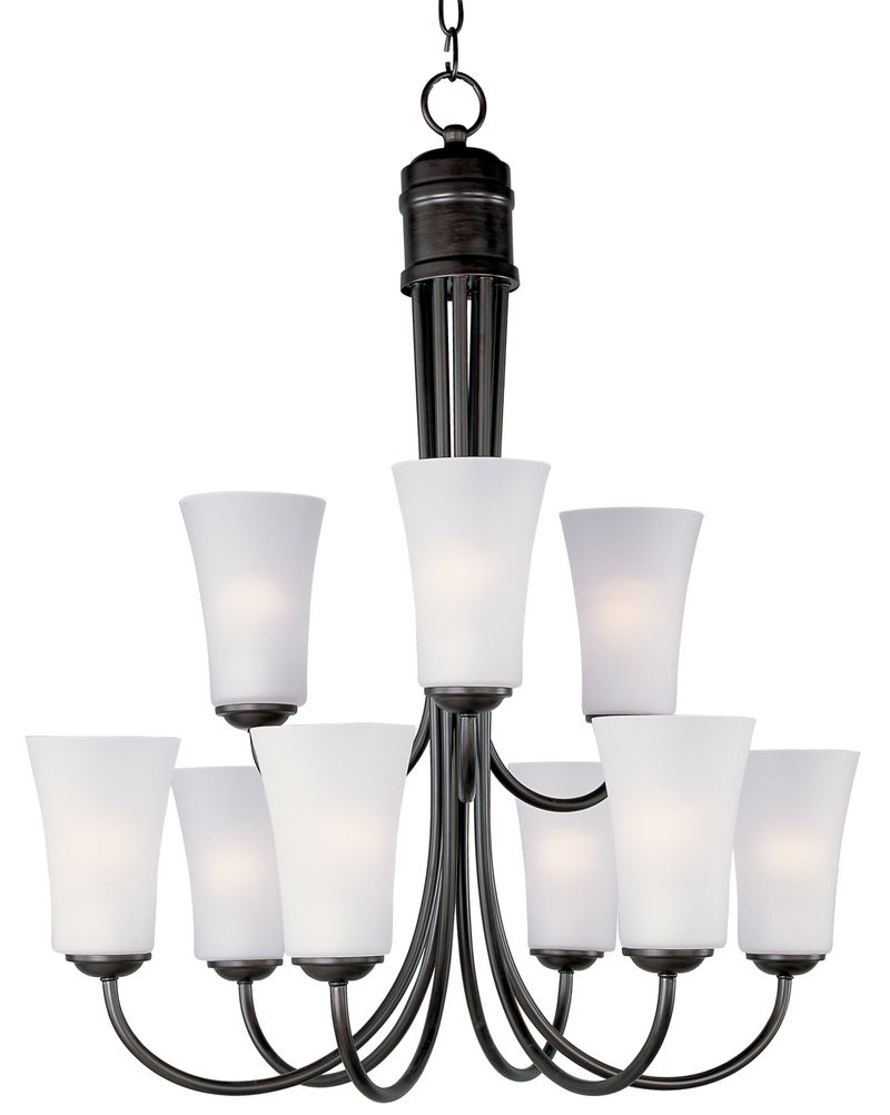 Logan 28.5' 9 Light Multi-Tier Chandelier in Oil Rubbed Bronze