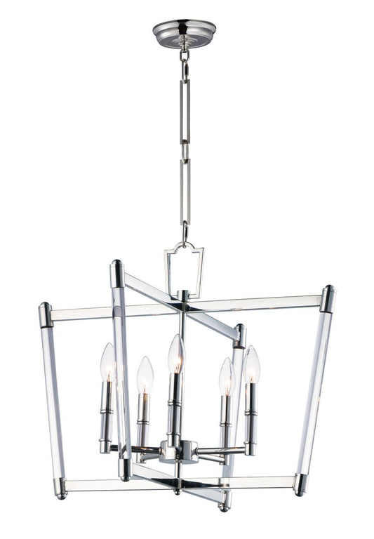 Lucent 23.25" 5 Light Chandelier in Polished Nickel