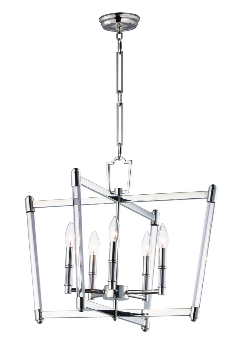 Lucent 23.25' 5 Light Chandelier in Polished Nickel