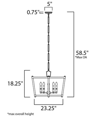 Lucent 23.25' 5 Light Chandelier in Polished Nickel