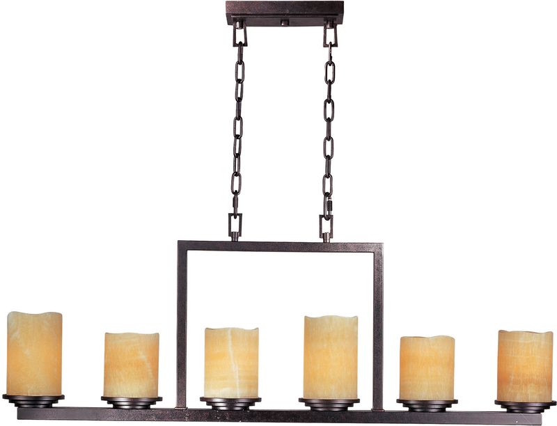 Luminous 5' 6 Light Single-Tier Chandelier in Rustic Ebony