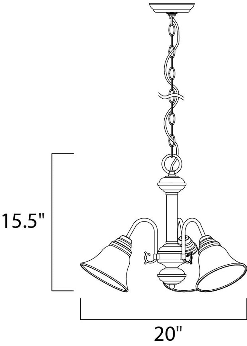 Malaga 20' 3 Light Down Light Chandelier in Oil Rubbed Bronze