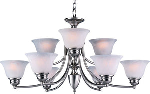 Malaga 31.5' x 16.5' Multi-Tier Chandelier with 9 Lights (with Marble Glass Finish)