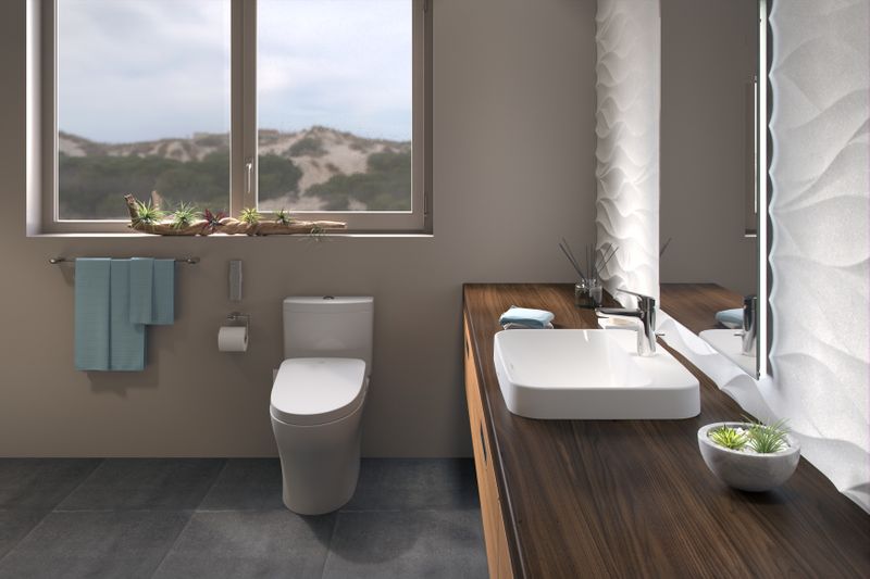 Washlet+ S500e Elongated Electronic Contemporary Bidet Seat with Auto Flush in Cotton White