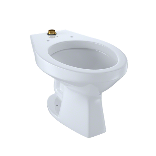 Commercial Elongated Floor Mount Toilet Bowl in Cotton White