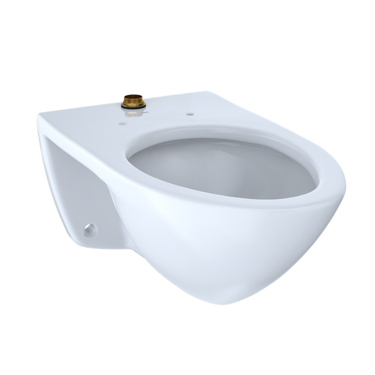 Commercial Elongated Wall Mount Toilet Bowl in Cotton White